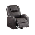 Evander Recliner W Power Lift, Brown Leather Aire Lv02181 Brown Leather