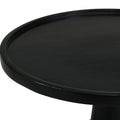 Black Stain Pedestal Accent Table Black Primary Living Space Farmhouse,Rustic Freestanding Mango Round Coffee & End Tables Wood Pedestal