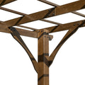 12' X 10' Outdoor Pergola, Wood Grape Gazebo For Climbing Plant Support, Garden, Patio, Backyard, Deck, Brown Brown Wood