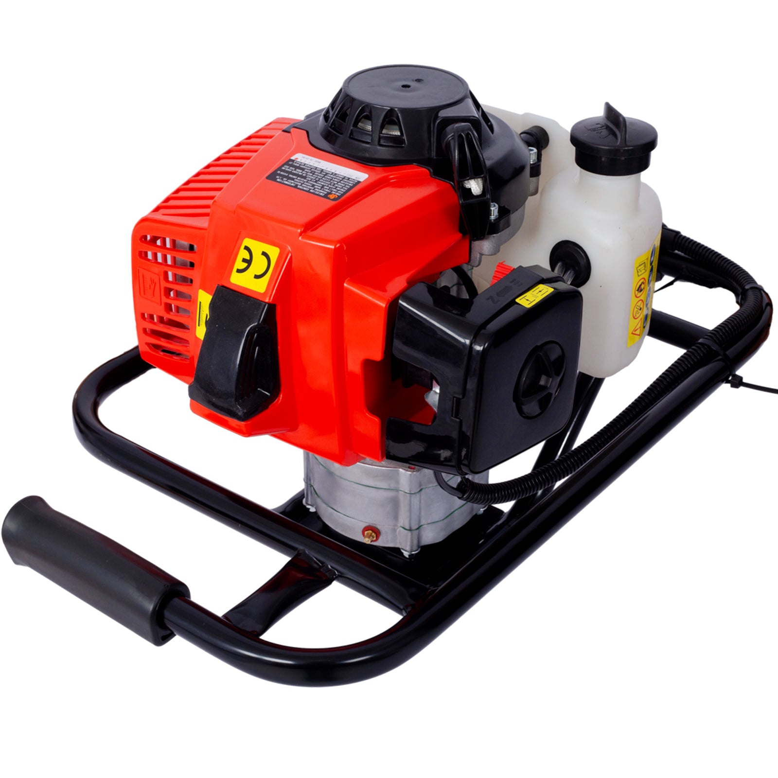 2.7Hp Post Hole Digger 63Cc Gas Powered 2 Stroke Auger Digging Drill Shaft Size 3 4" ,Epa Certificated Red Steel