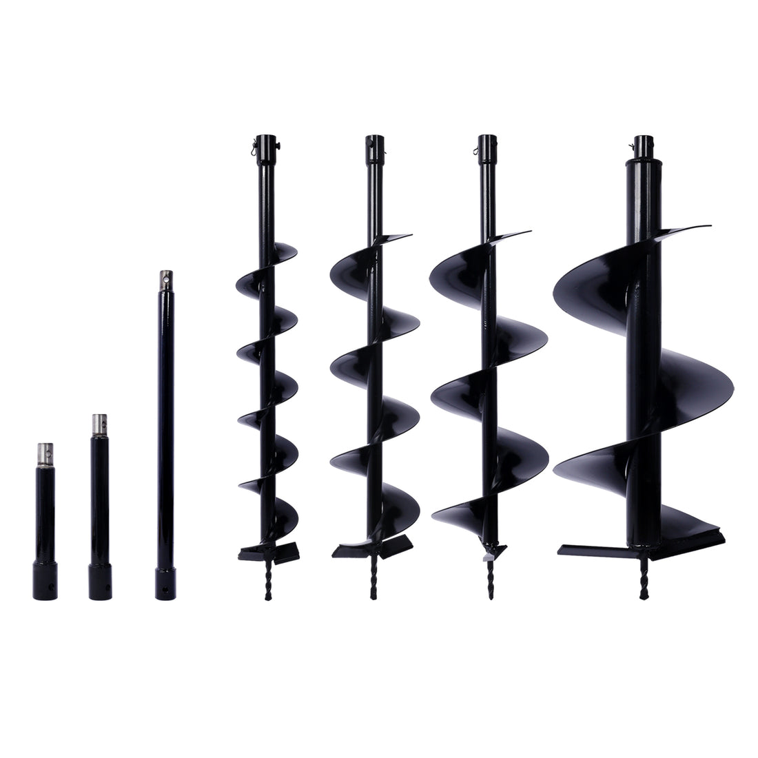 Auger Drill Bit For Planting Hole, Bulb Bedding Digging Post Hole Planting Tool For 3 4" Shaft Auger,Hole Digger Replacement Auger Bits Earth Auger Digging Bit 4In 6In 8In 12In Rod Kit Black Steel
