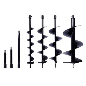Auger Drill Bit For Planting Hole, Bulb Bedding Digging Post Hole Planting Tool For 3 4" Shaft Auger,Hole Digger Replacement Auger Bits Earth Auger Digging Bit 4In 6In 8In 12In Rod Kit Black Steel