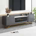 Sleek Design Tv Stand With Fluted Glass, Contemporary Entertainment Center For Tvs Up To 70