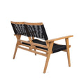 Patio Furniture Chair Black Rope Furniture Chairs 2 Seat Chair,Outdoor Conversation Sectional For Backyard Poolside, Garden Black Brown Garden & Outdoor Modern 2 Person Seating Group Acacia Wood