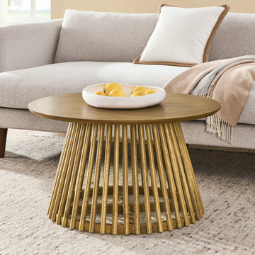 Modern Minimalist Coffee Table, Solid Wood Coffee Table, Nordic Style Coffee Table, Simple Design, Suitable For Both Home And Office. Brown Yellow Solid Wood Mdf