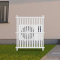 Privacy Screen Panels Kit Air Conditioner Trash Can Enclosure Vinyl White Color White Vinyl