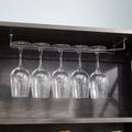 Coffee Bar Cabinet Kitchen Cabinet With Microwave Stand Metal Frame Side Home Source Bar Cabinet Cabinet And Hollow Out Barn Design Wood Cabinet L26.77''*W15.75''*H67.32'' Charcoal Gray Charcoal Grey Cabinets Included Mdf