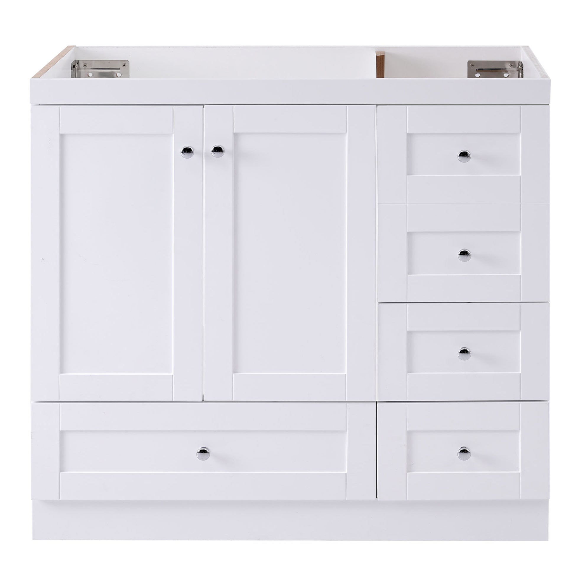 Cabinet Only 36" White Bathroom Vanity Sink Not Included White Mdf