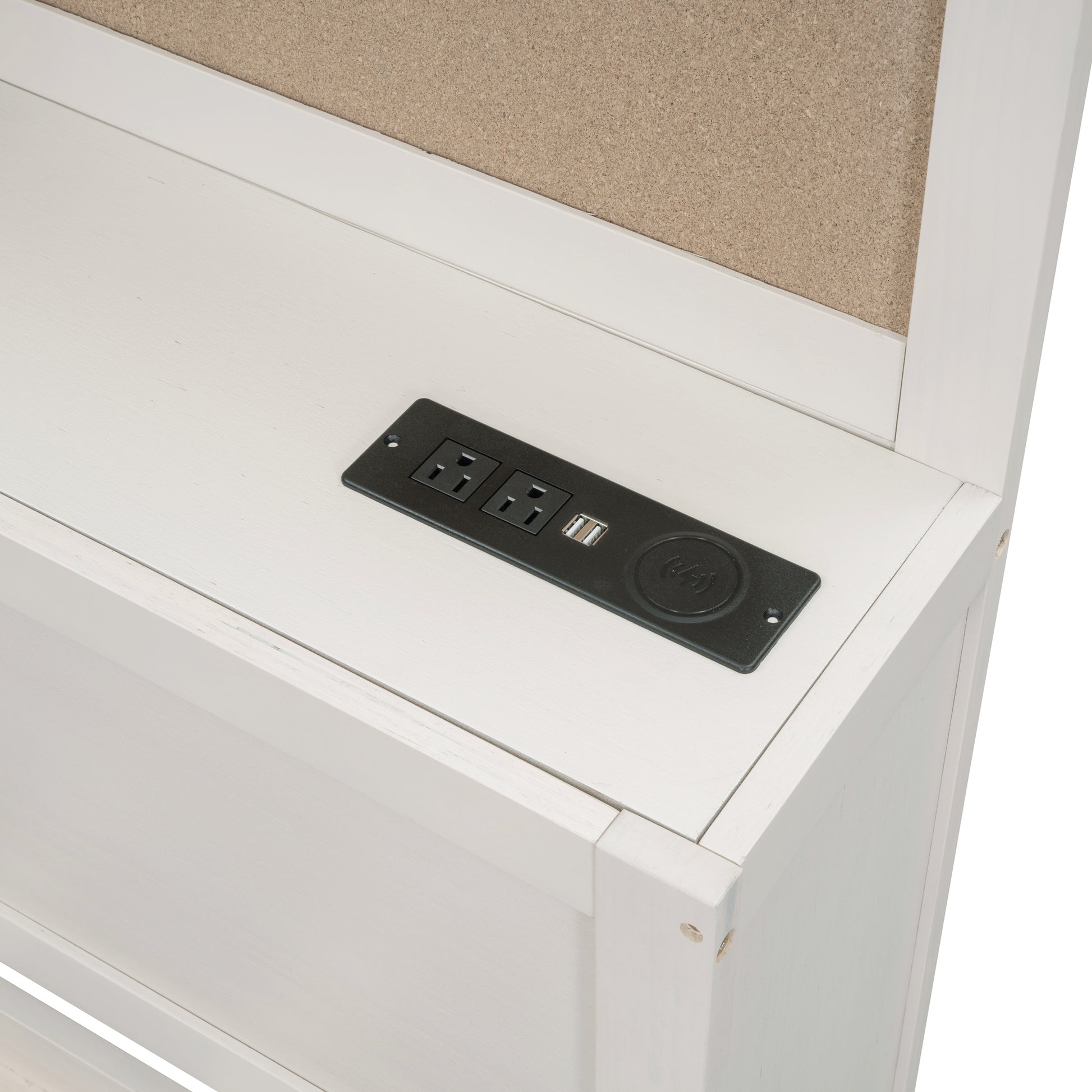 Full Size Wooden Daybed With 3 Storage Drawers, Upper Soft Board, Shelf, And A Set Of Sockets And Usb Ports, White White Solid Wood Mdf