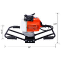2.7Hp Post Hole Digger 63Cc Two Person Handle Gas Powered 2 Stroke Auger Digging Drill Shaft Size 3 4
