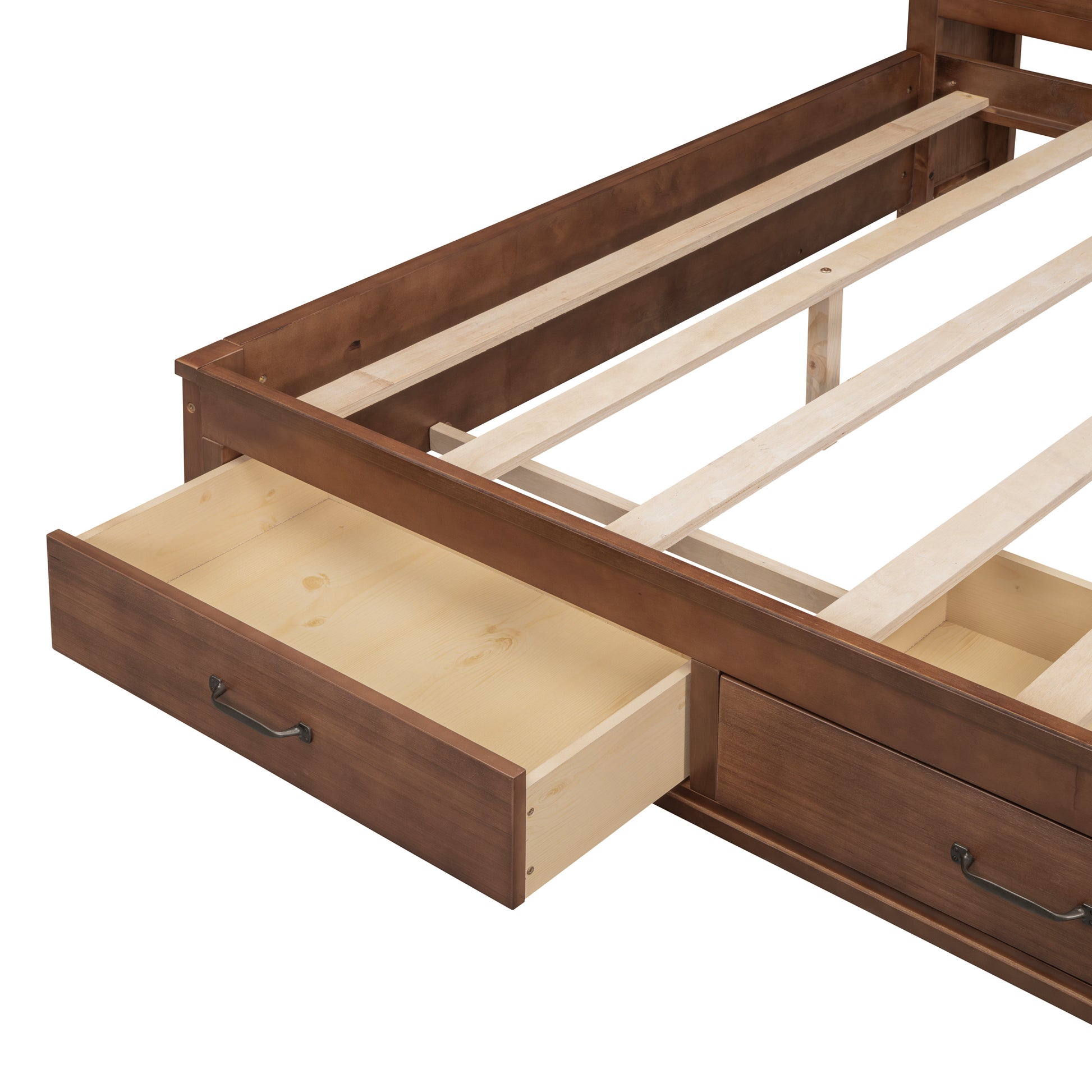 Full Size Wooden Daybed With 3 Storage Drawers, Upper Soft Board, Shelf, And A Set Of Sockets And Usb Ports, Brown Brown Solid Wood Mdf