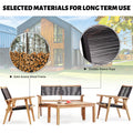 Patio Furniture Chair Black Rope Furniture Chairs 2 Seat Chair,Outdoor Conversation Sectional For Backyard Poolside, Garden Black Brown Garden & Outdoor Modern 2 Person Seating Group Acacia Wood