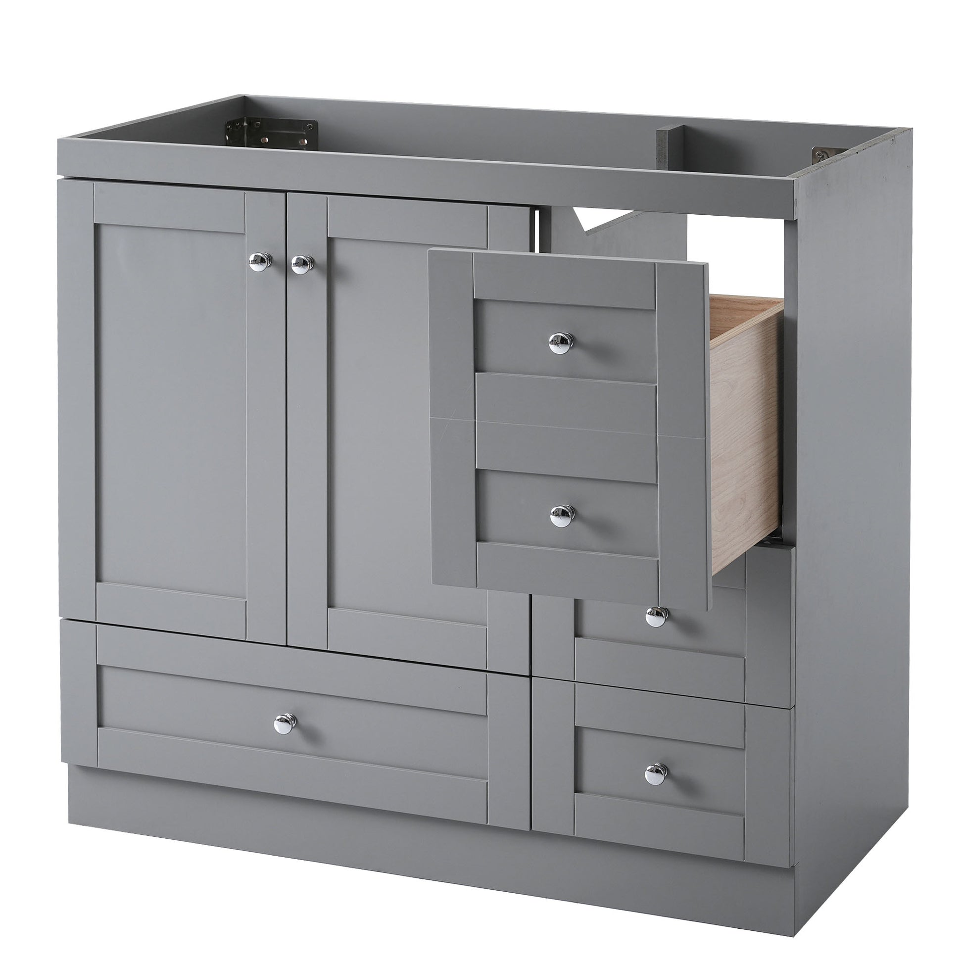 Cabinet Only 36" Gray Bathroom Vanity Sink Not Included Gray Mdf