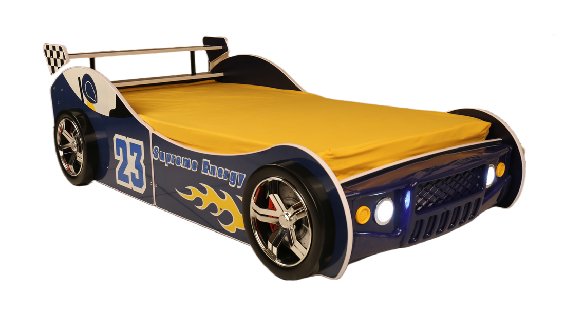 Supreme Energy Racing Car Bed Blue Mdf