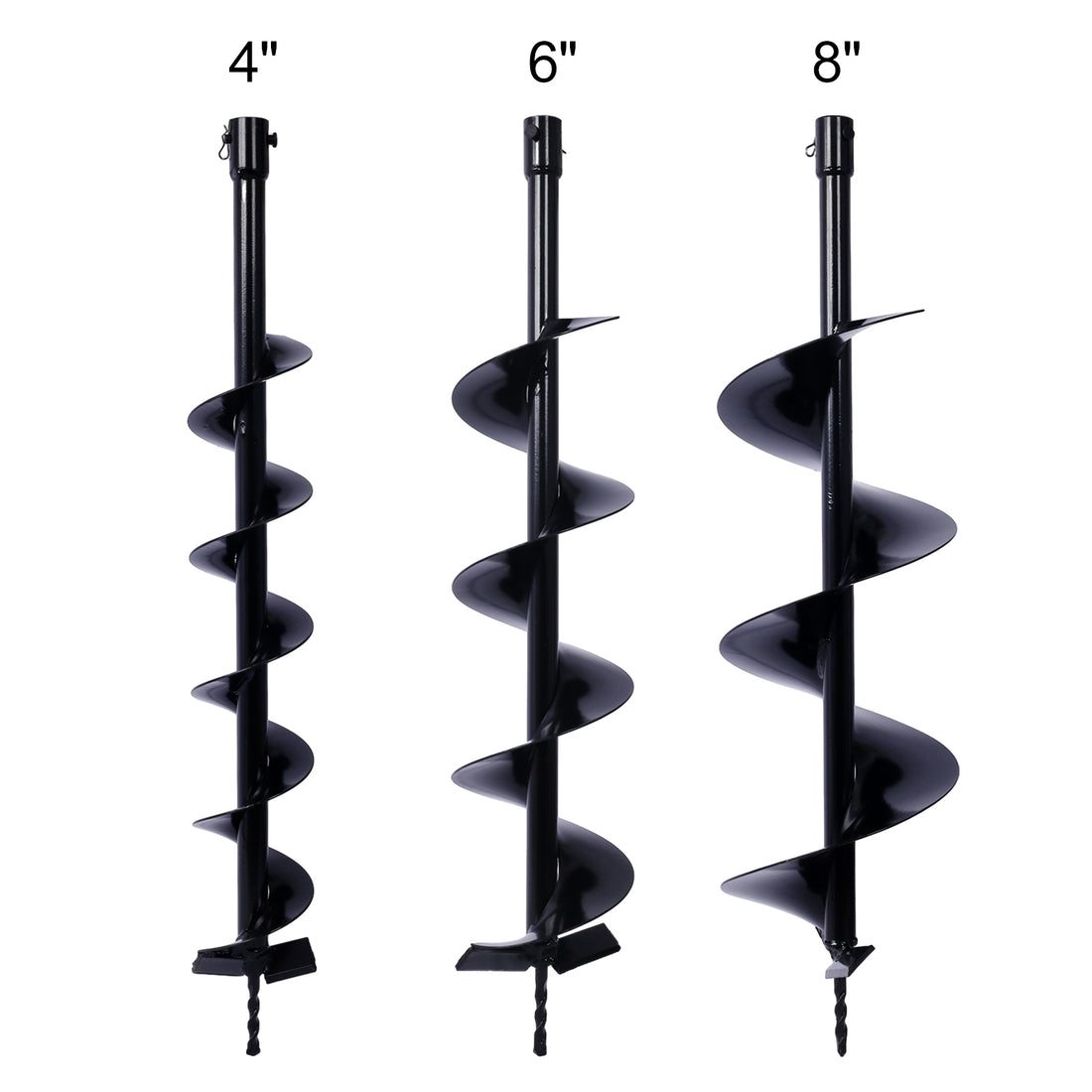 Auger Drill Bit For Planting Hole, Bulb Bedding Digging Post Hole Planting Tool For 3 4" Shaft Auger,Hole Digger Replacement Auger Bits Earth Auger Digging Bit 4In 6In 8In Black Steel