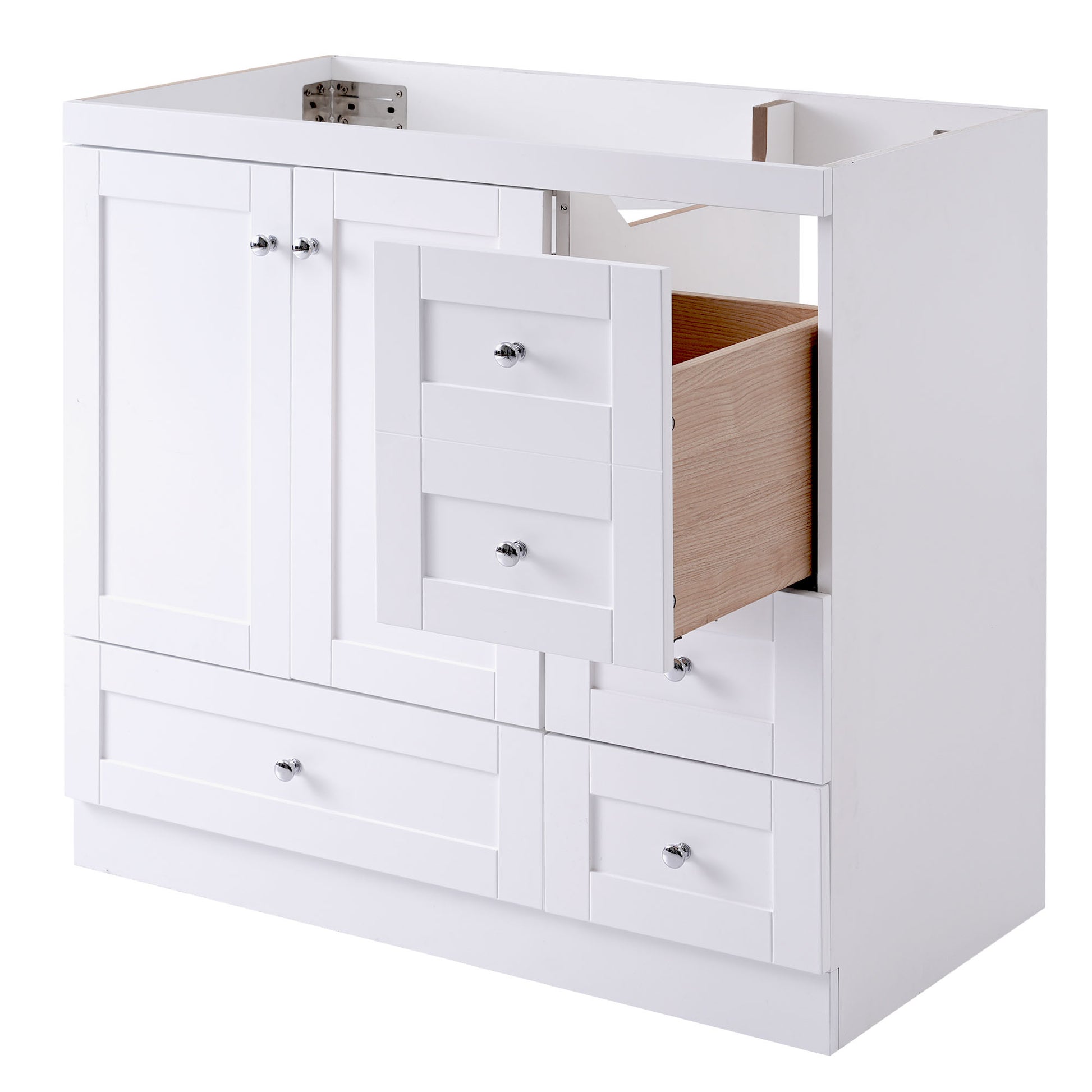 Cabinet Only 36" White Bathroom Vanity Sink Not Included White Mdf