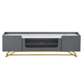 Sleek Design Tv Stand With Fluted Glass, Contemporary Entertainment Center For Tvs Up To 70