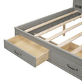 Full Size Wooden Daybed With 3 Storage Drawers, Upper Soft Board, Shelf, And A Set Of Sockets And Usb Ports, Gray Gray Solid Wood Mdf