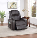 Evander Recliner W Power Lift, Brown Leather Aire Lv02181 Brown Leather