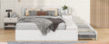 Full Size Wood Storage Hydraulic Platform Bed With Twin Size Trundle, Side Table And Lounge, White Box Spring Not Required Full White Wood Bedroom Bed Frame Solid Wood Mdf