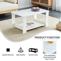 A Modern And Minimalist White Double Layered Rectangular Coffee Table And Coffee Table. Mdf Material Is More Durable And Suitable For Living Rooms, Bedrooms, And Study Rooms. 19.6 