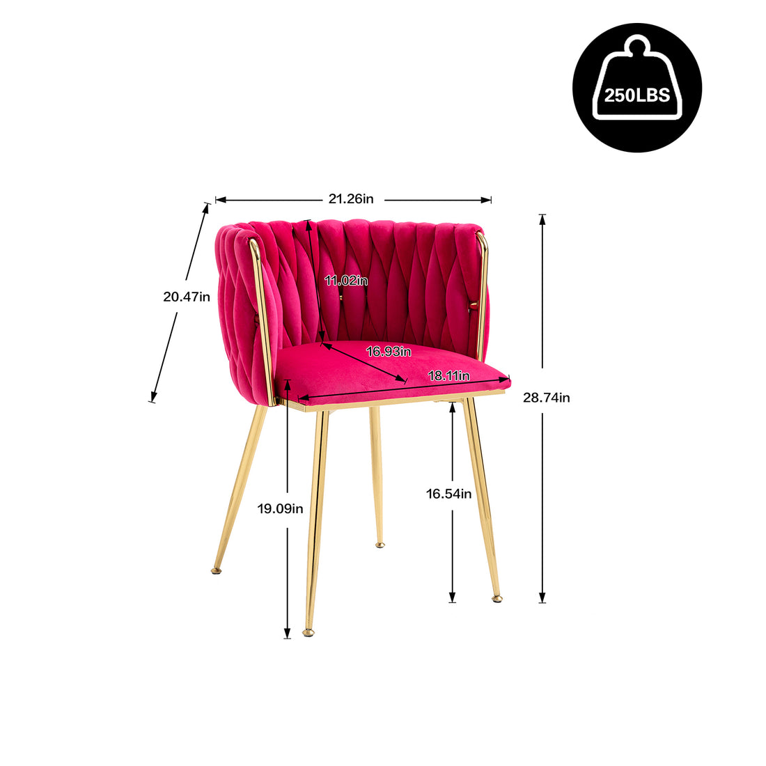 Coolmore Leisuredining Chairsaccent Chair2Pc Set Rose Red Metal
