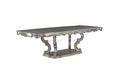 Ariadne Dining Table, Antique Plantinum Finish Dn02281 Light Gray Plywood