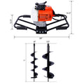 2.7Hp Post Hole Digger 63Cc Two Person Handle Gas Powered 2 Stroke Auger Digging Drill Shaft Size 3 4