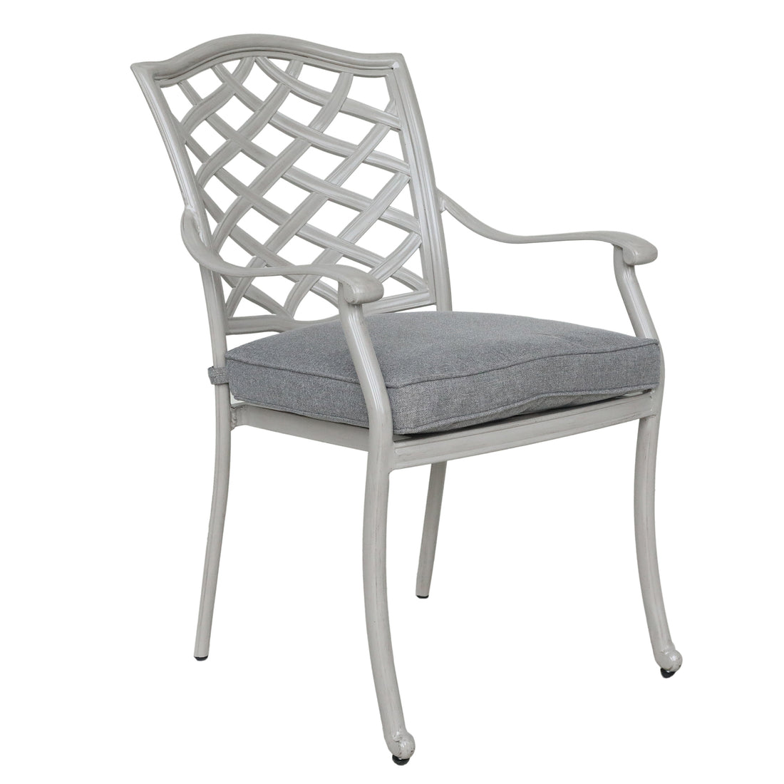 Modern Outdoor Dining Chairs, Set Of 2, Basalt Wheat Aluminium