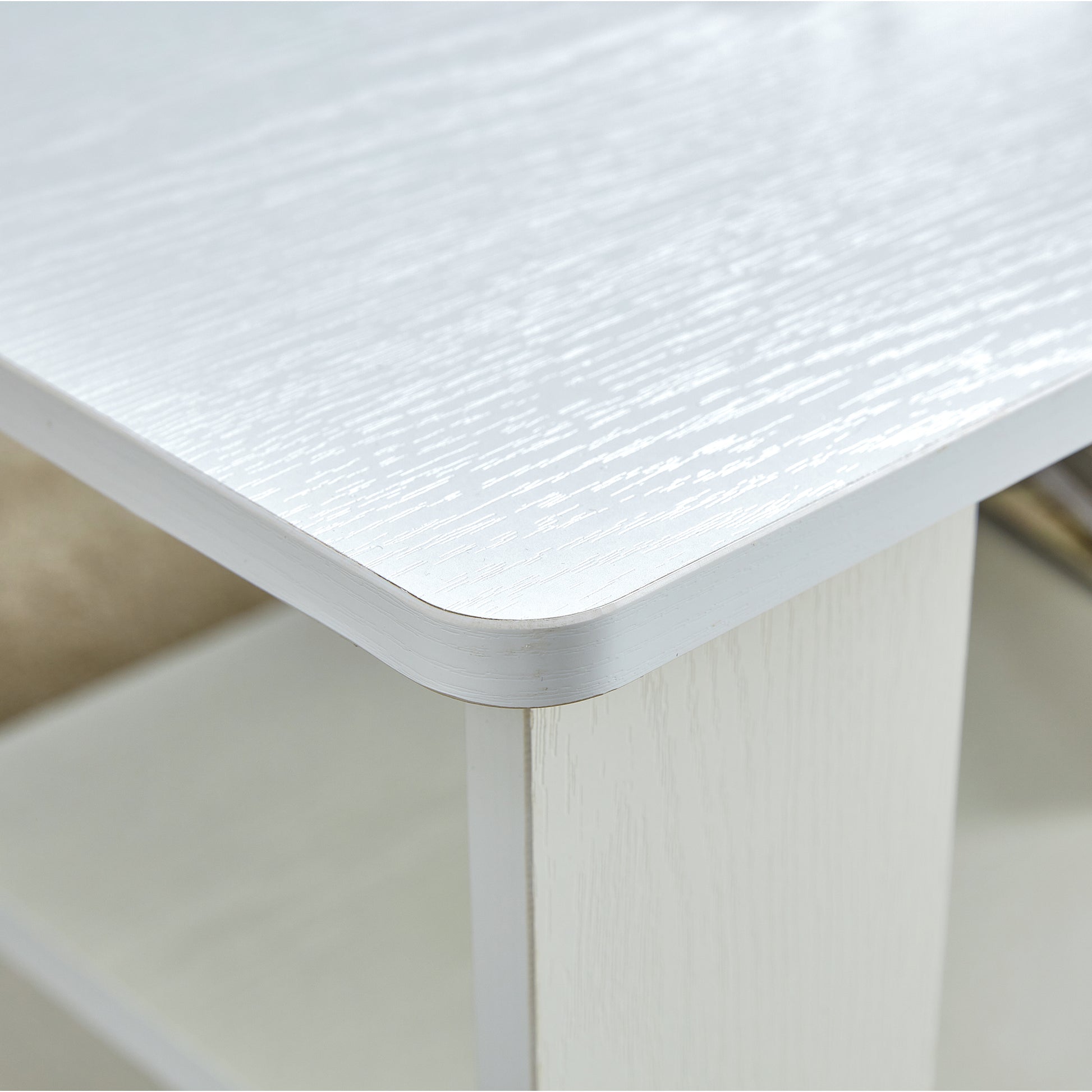 A Modern And Practical White Coffee Table And Coffee Table. The Double Layered Coffee Table Is Made Of Mdf Material,. Suitable For Living Room, Bedroom, And Study.43.3"*21.6"*16.5" Ct 16 White Mdf