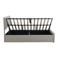 Full Size Sleigh Bed With Side Tilt Hydraulic Storage System, Linen Upholstery, Gray Gray Linen