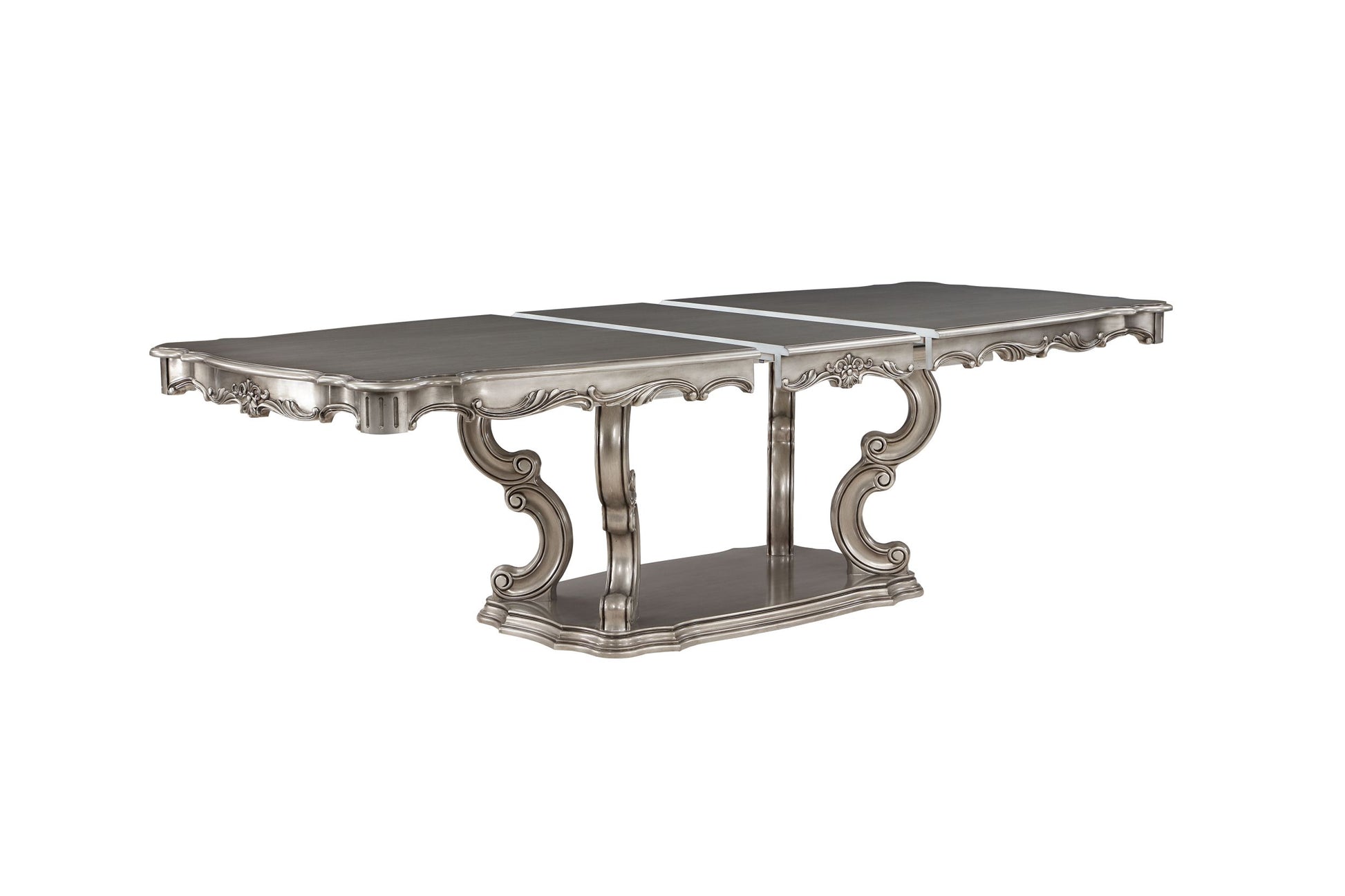 Ariadne Dining Table, Antique Plantinum Finish Dn02281 Light Gray Plywood