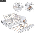 Full Size Wood Storage Hydraulic Platform Bed With Twin Size Trundle, Side Table And Lounge, White Box Spring Not Required Full White Wood Bedroom Bed Frame Solid Wood Mdf
