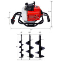 2.7Hp Post Hole Digger 63Cc Gas Powered 2 Stroke Auger Digging Drill Shaft Size 3 4