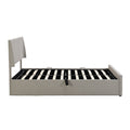 Full Size Sleigh Bed With Side Tilt Hydraulic Storage System, Linen Upholstery, Gray Gray Linen