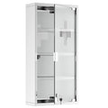 Kleankin Wall Mounted Medicine Cabinet, Locking Wall Cabinet With 4 Tier Shelves, Stainless Steel Frame And Glass Door, Lockable With 2 Keys, Silver, 12