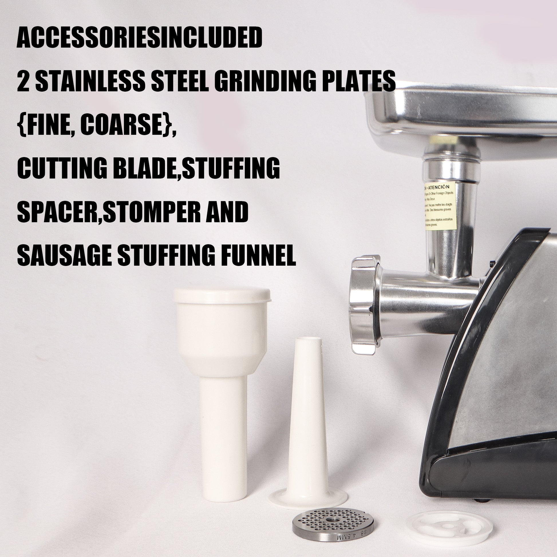 Meat Grinder & Sausage Stuffer, 570 Watt,Stainless Steel Aqua Grey Kitchen Stainless Steel