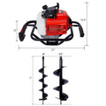 2.7Hp Post Hole Digger 63Cc Gas Powered 2 Stroke Auger Digging Drill Shaft Size 3 4