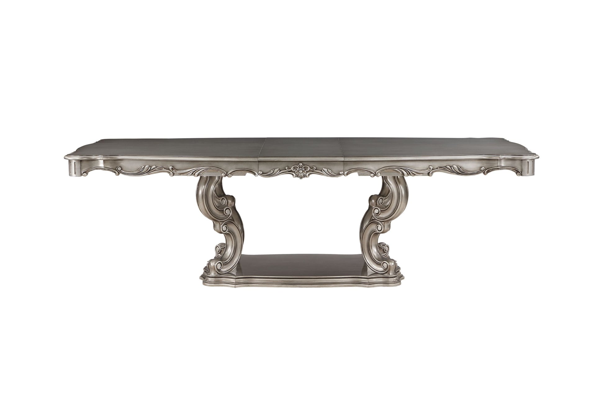 Ariadne Dining Table, Antique Plantinum Finish Dn02281 Light Gray Plywood