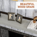 Homcom 72 Inch Fireplace Mantel, Floating Farmhouse Solid Fir Wood Shelf, Handmade Heavy Duty Wall Mounted Shelf, With Metal Bracket, Rustic Gray Gray Wood