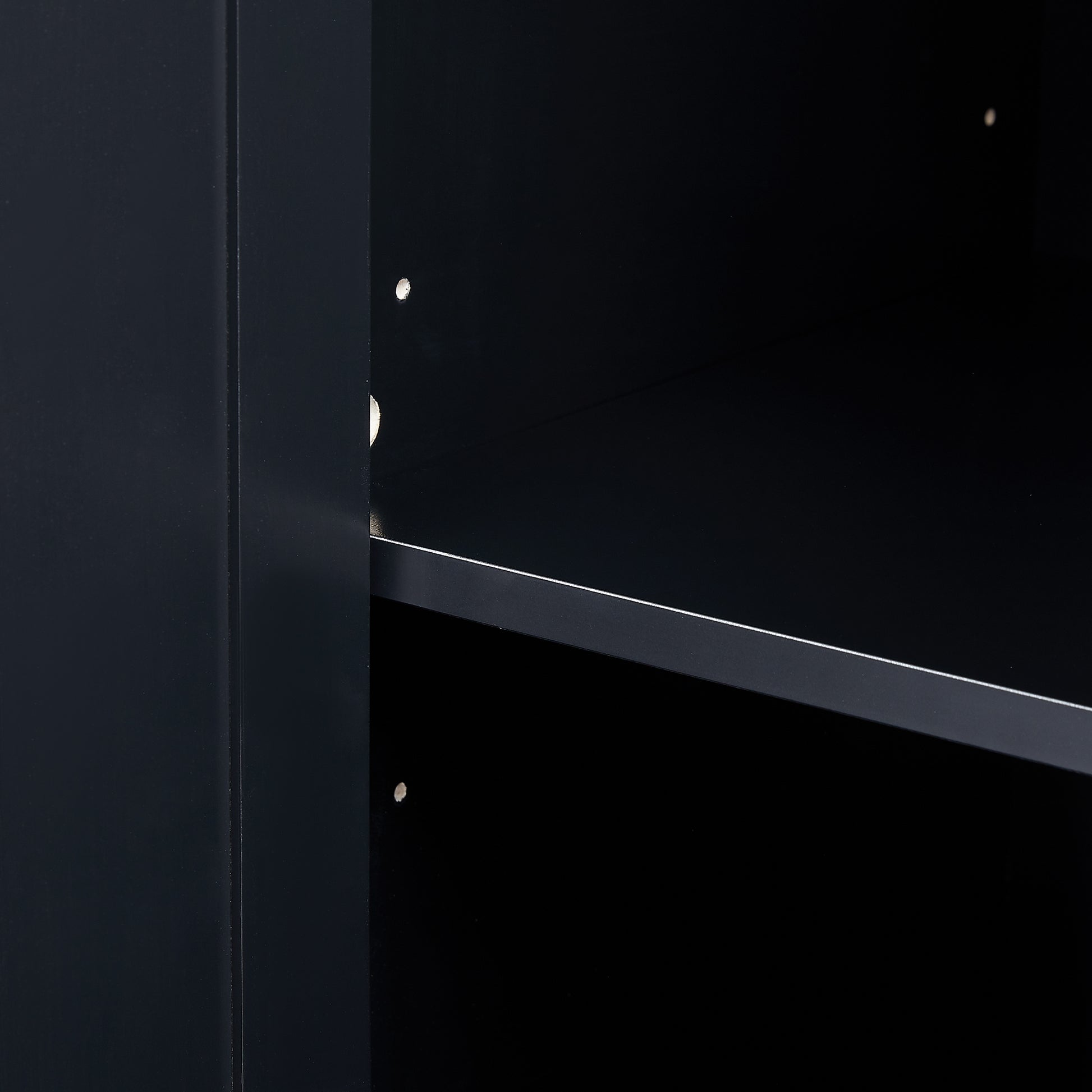 Tall Storage Cabinet With Three Drawers For Bathroom Office, Black Black Mdf