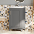 Viedo 20 Inch Modern Small Bathroom Vanity Cabinet With Ceramic Basin 20*15.5*33.3 Inches,Ample Storage,1 Soft Close Door Gray Solid Wood Mdf