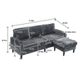 United Storage Sofa Living Room Sofa Cozy Sectional Sofa Grey Polyester 3 Seat