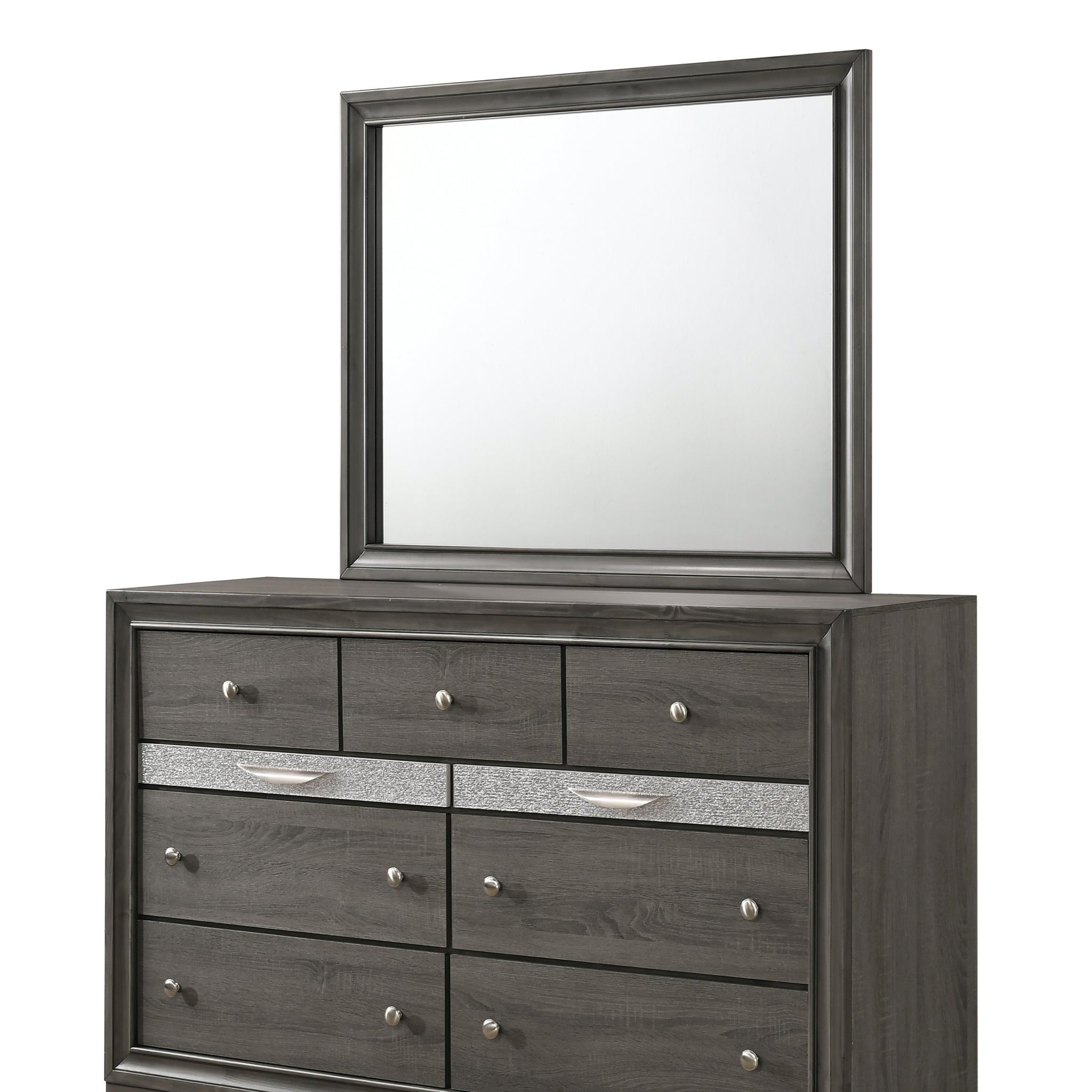 Matrix Traditional 7 Drawer Dresser Made With Wood In Gray Grey Gray Drawer 5 Drawers & Above Bedroom Dovetail Joints Traditional Solid Wood Mdf Wood