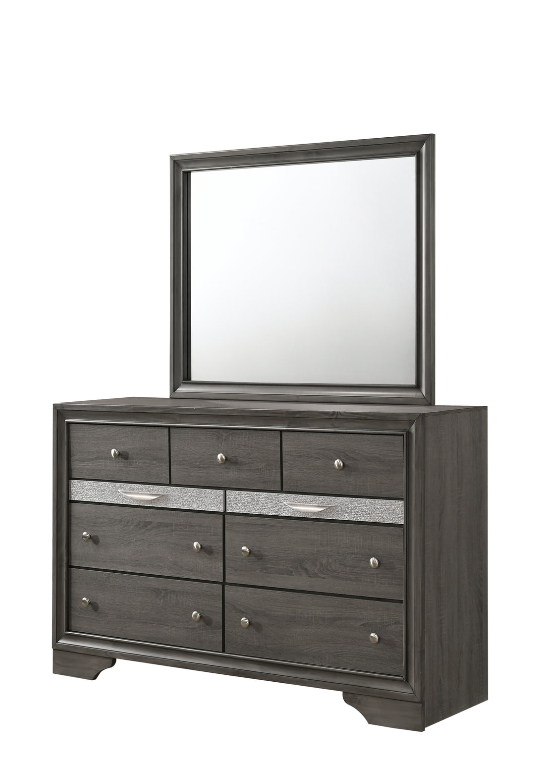 Matrix Traditional 7 Drawer Dresser Made With Wood In Gray Grey Gray Drawer 5 Drawers & Above Bedroom Dovetail Joints Traditional Solid Wood Mdf Wood