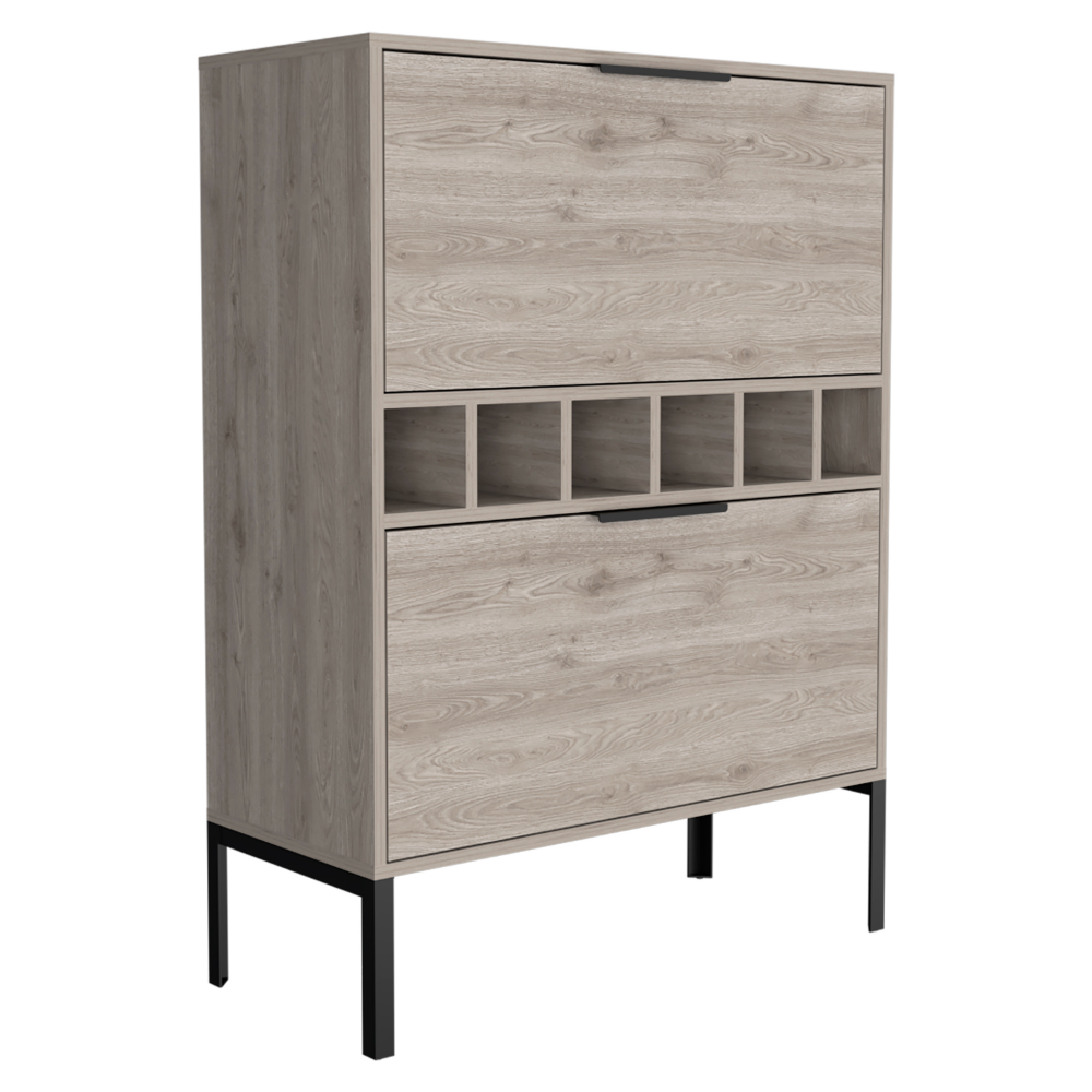 Staten Bar Cabinet, Two Door Flexible Cabinets, Light Gray Gray Particle Board Particle Board