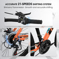 A26322 26 Inch Mountain Bike Adult Aluminum Frame Shock Absorbing Front Fork Bike 21 Speed Disc Brake Mountain Bike Orange Aluminium