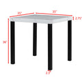 Five Piece Dining Set With Imitation Marble Tabletop, Restaurant Combination Set, Solid Wood Dining Table And 4 Chairs, Space Saving Combination Furniture For Kitchen And Dining Room. Black White Solid Wood Mdf