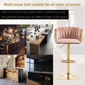 Coolmore Vintage Bar Stools With Back And Footrest Counter Height Dining Chairs 2Pc Set Pink Metal