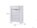 Matrix Traditional Style 5 Drawer Chest Made With Wood In White Color White Bedroom Traditional Solid Wood Mdf Wood